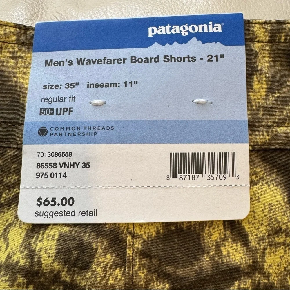 Patagonia Wavefarer Floral Board Shorts Beach Swim 50 UPF Nylon 11” size 35